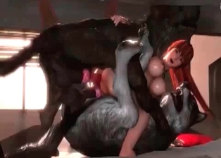 Dirty beast hardly drilled a sexy redhead bitch